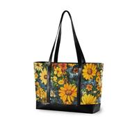 EtherSpher Beauty Spring Yellow Daisy Sac tendance avec ordinateur portable avec fermeture éclair en toile pour collège avec tablette bolsa para ordinateur portable