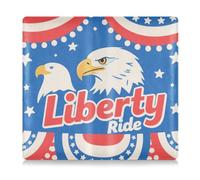 EtherSpher Bird 4th of July Independence Day Liberty Ride Combinaison de touristique en cuir de qualité supérieure pour carte d'immatriculation de voiture et porte-cartes d'assurance Étui portefeuille