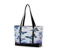 EtherSpher Bleu-violet rose papillon tendance femmes sacs fourre-tout pour ordinateur portable avec fermeture éclair sac à langer fourre-tout pour travailler avec couche maletín para laptop mujer