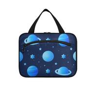 EtherSpher Blue Cosmic Planet Articles de toilette de voyage à suspendre pour homme avec crochet, trousse extensible pour salle de bain de voyageur, bolso de para mujer L, Planète cosmique bleue