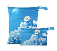 EtherSpher Blue Daisy Hello Sunshine Bloom Spring Lot de 2 sacs à langer lavables avec poignées pour piscine, bain