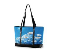 EtherSpher Blue Daisy Hello Sunshine Bloom Spring Sac de travail élégant pour femme 14 pouces avec fermeture éclair Sac de travail avec ordinateur portable pour bureau avec tablette