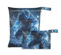 EtherSpher Blue Flash Tech Ape Warrior Lot de 2 sacs étanches pour maillot de bain avec poignées pour le bain, les couches de bébé