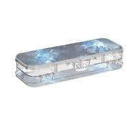 EtherSpher Blue Flash Tech Ape Warrior Trousse à crayons en plastique transparent avec couvercle pour enfants