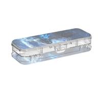 EtherSpher Blue Flash Tech Sense Tigers Warrior Boîte à crayons en plastique 2 couches pour enfants avec bouton-pression et couvercle