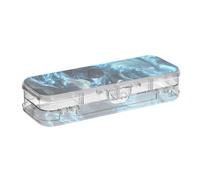 EtherSpher Blue Flash Technology Dragon Warrior Boîte à crayons en plastique transparent 2 couches pour enfants avec couvercle à pression