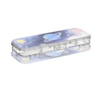 EtherSpher Blue Planet Grande trousse à crayons transparente avec couvercle pour enfants