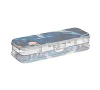 EtherSpher Blue Underwater World Whale Boîte à crayons transparente 2 couches pour loisirs créatifs avec couvercle