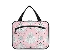 EtherSpher Boho Mystery Peach Sacs fourre-tout de voyage à suspendre pour femme avec crochet, étui tendance design pour articles de toilette pour essentiels pour femmes, estuche para brochas