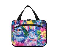 EtherSpher Buffalo Plaid Bunny Lapbits Happy Easter Sac de voyage à suspendre avec crochet, accessoires de créateur, trousse de maquillage pour voiture pour adultes, kit de travail de para mujer L