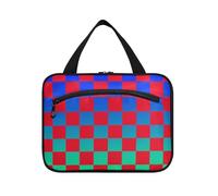 EtherSpher Buffalo Plaid Check Red Blue Green Gradient Sac à suspendre pour homme avec crochet, sac à brosse multifonction design pour voyage indispensable pour salle de bain bolsas para maquillaje de