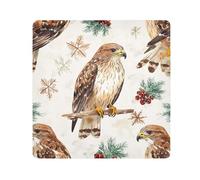 EtherSpher Buse commune colorée - Motif écossais - Flocons de neige - Porte-maquillage de Noël - 55 x 55 cm - Pour femme, Buzzard coloré à carreaux de buffle flocons de neige de Noël, 21.7x21.7in