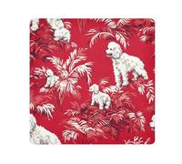 EtherSpher Caniche écarlate sans couture motif sans couture_1 pochette de voyage en tissu autocollant magique sac cosmétique organisateur enveloppant 55 x 55 cm, Caniche Scarlet Image sans couture,