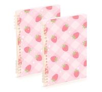 EtherSpher Carnet à spirales format A5, couleur pastel, pêche, fraise, 21,1 x 14,5 cm, fournitures scolaires résistantes à l'usure pour l'université, 60 feuilles pour planificateur et entreprise