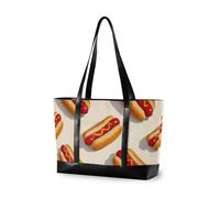 EtherSpher Cartoon Gourmet Hot Dog Sac fourre-tout pour ordinateur portable avec fermeture éclair Sac fourre-tout de voyage pour navetteur avec cartera para laptop de mujer