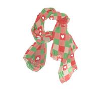 EtherSpher Châle long châle en soie pour femme avec inscription Merry Christmas Rouge Vert Love Plaid