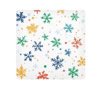 EtherSpher Coloré Blanche-Neige Noël Maquillage Sac Tissu Magique Autocollant Voyage Maquillage Organisateur Wrap 21,7 x 21,7 Emballage pour Articles de Toilette, Noël blanc neige coloré, 21.7x21.7in