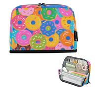 EtherSpher Coloré Cartoon Donut Food Pencil Case Bag Grande Capacité Maquillage Pochettes Soft Coin for Man High School Supplies cartucheras para mujer