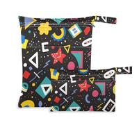 EtherSpher Colorful Graphics Lot de 2 sacs de maillot de bain réutilisables pour bébé avec poignées pour le bain, les voyages