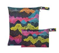 EtherSpher Colorful Waves Lot de 2 sacs étanches pour tire-lait avec poignées pour salle de sport, voyage