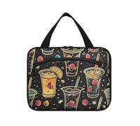 EtherSpher Cosmic Galaxy Drink Trousse de toilette à suspendre pour homme avec crochet, sac de rangement de maquillage chic pour maman, gym, maleta para maquillaje L, Boisson cosmique Galaxy, Large