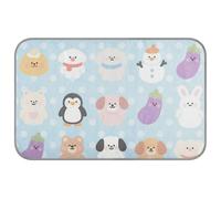 EtherSpher Couverture rafraîchissante pour chien avec motif de dessin animé bleu zoo pour grand tapis auto-rafraîchissant pour chats d'extérieur pour hamster intérieur sans fil Manta fria para perros