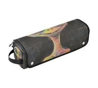 EtherSpher Étui de voyage 2 en 1 pour fer à friser avec coussinet résistant à la chaleur, sac de rangement pour fer à friser, fer à lisser, sèche-cheveux plat, motif dessin animé, extraterrestres