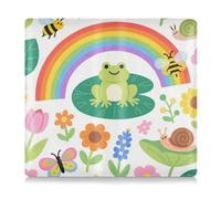 EtherSpher Étui portefeuille en cuir coloré avec illustration enfantine, grenouille, papillon, fleur, abeille, carte d'assurance automobile et permis de conduire