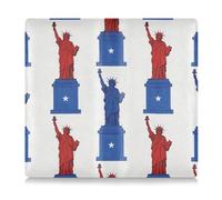 EtherSpher Étui portefeuille essentiel en cuir synthétique pour documents essentiels, permis de conduire, cartes d'assurance et inscription « Lady Liberty Day » - 4 juillet - Rouge et bleu, 4 juillet