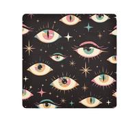 EtherSpher Fashion Blackr Eyes Cosmétiques Pochettes en tissu pour objectif d'appareil photo Autocollant magique Voyage Organisateur Wrap 21,7 x 21,7 Wrapper pour l'organisation, Yeux noirs tendance,