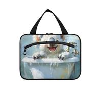 EtherSpher Funny Koala Retro Bathtub Hanging Makeup Bag with Compartments with Hook Designer Fashion Snack Bag for Travel Accessories Bathroom Bolsas Para Maquaje L, Baignoire rétro koala drôle, Large