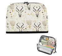 EtherSpher Gemsbok Trousse à crayons dorée et noire de grande capacité avec ouverture large pour adolescentes et filles