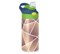 EtherSpher Golden Irregular Line - Bouteille d'eau de sport avec couvercle à paille - Bouteille d'eau anti-fuite pour salle de sport pour voyage, camping, sports termos para agua