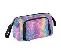 EtherSpher Grande trousse à crayons de couleur arc-en-ciel avec fermeture éclair et fente pour adolescents - Indispensable pour l'école - Cartuchera para los lapices