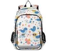 EtherSpher Grands sacs à dos pour enfants de 8 à 12 ans : sacs à livres de grande capacité pour le lycée dans des couleurs assorties - Fête des parents dessin animé mignon oiseau bleu