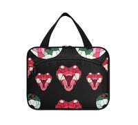 EtherSpher Grid Snake Sacs de voyage à suspendre avec crochet, trousse de maquillage portable design pour accessoires pour femme bolsos de voyage para hombre L, Grille serpent Noir, Large