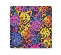 EtherSpher Happy Rainbow Cheetah Cubs Trousse de maquillage en tissu autocollant magique pour voyage 55 x 55 cm, Happy Rainbow Cheetah Cubs, 21.7x21.7in