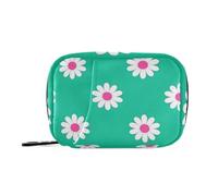 EtherSpher Joli sac à médicaments réutilisable avec compartiments amovibles Motif floral Bleu sarcelle Blanc
