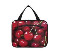 EtherSpher Joli sac de voyage à suspendre avec crochet - Motif fruits rouges - Pour adultes - Sac à dos extensible et imperméable - Taille L, Mignon dessin animé fruit cerise rouge, Large