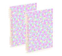 EtherSpher Lot de 2 cahiers à spirales A5 sans couture Pastel Esthétique étoiles colorées 21,1 x 14,5 cm