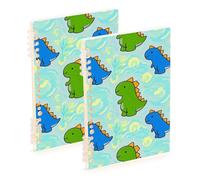 EtherSpher Lot de 2 cahiers à spirales de format A5 - 21,1 x 14,5 cm - Couverture rigide - Motif dinosaure - 60 feuilles pour voyage et écriture