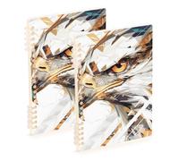 EtherSpher Lot de 2 cahiers à spirales format A5 avec couverture rigide Motif gros oiseau abstrait 21,1 x 14,5 cm