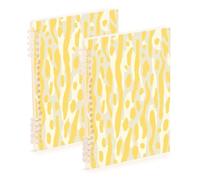 EtherSpher Lot de 2 cahiers à spirales lignés jaunes pastel de format A5, 21,1 x 14,5 cm, 60 feuilles pour agenda et liste de choses à faire