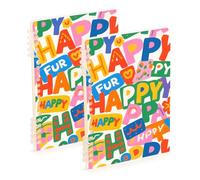 EtherSpher Lot de 2 cahiers lignés colorés format A5 - 21,1 x 14,5 cm - Couverture rigide - Fournitures scolaires pour l'université - 60 feuilles pour les voyages et l'écriture