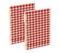 EtherSpher Lot de 2 cahiers scolaires à spirales Motif pied-de-poule Fraise Blanc cassé Format A5 21,1 x 14,5 cm Fournitures scolaires pour collège 60 feuilles pour agenda et liste de choses à faire