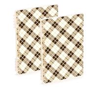 EtherSpher Lot de 2 grands cahiers à spirales à spirales de format A5 - 21,1 x 14,5 cm - Marron pastel - 60 feuilles pour agenda et liste de choses à faire