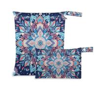 EtherSpher Lot de 2 sacs à langer de style bohème avec poignées pour le yoga, le yoga et le yoga - Rouge et bleu