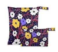 EtherSpher Lot de 2 sacs à langer imperméables avec poignées pour la garderie, la piscine et les fleurs de Lilly Violet