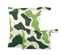 EtherSpher Lot de 2 sacs de bain imperméables à imprimé vert mousse olive pour bébé, avec poignées pour voyage, piscine