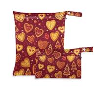 EtherSpher Lot de 2 sacs de voyage réutilisables pour bébé avec poignées pour piscine, couches pour bébé - Inscription « Merry Christmas Love » - Rouge